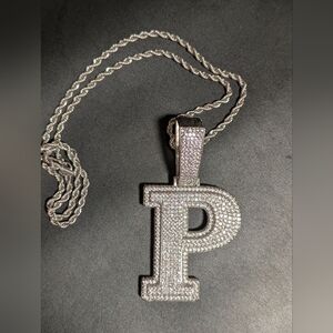 Silver P Initial Pendant